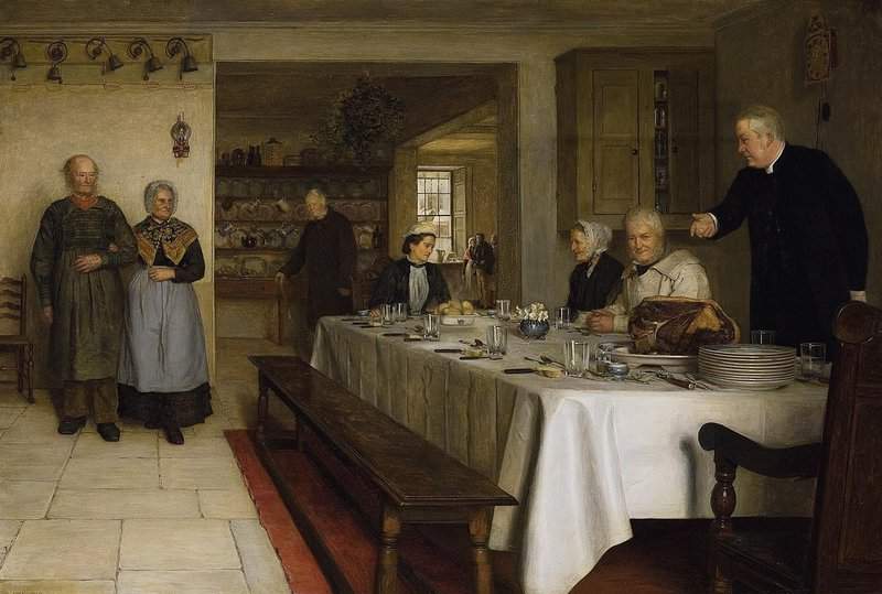 Hayllar Edith A Christmas Dinner At The Rectory canvas print