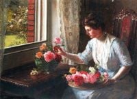 Hayllar Edith Ein Tablett voller Rosen 1913 Leinwanddruck