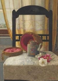 Hayllar Edith Canton Teapot On A Chair In An Interior 1883 canvas print