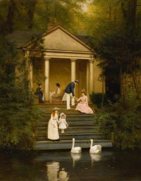 Hayllar Edith Feeding The Swans 1889