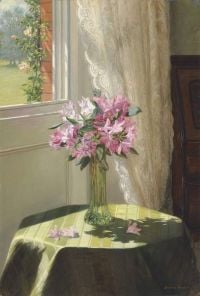 Hayllar Edith Rhododendrons By A Window 1909
