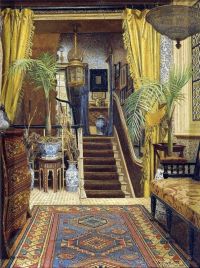 Hayllar Edith The Hallway With Potted Palms 1882