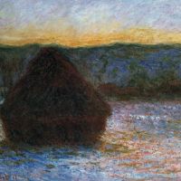 Hooizolders ontdooien zonsondergang door Monet