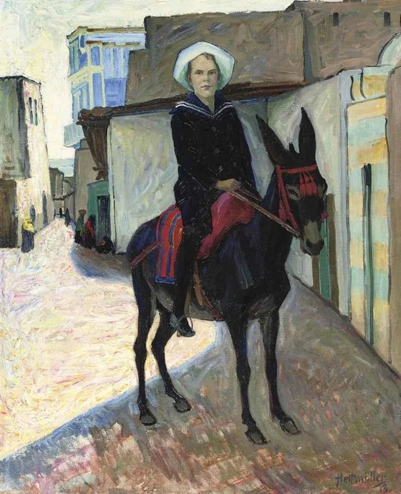 Heitmu Ller August Young Boy On A Donkey canvas print