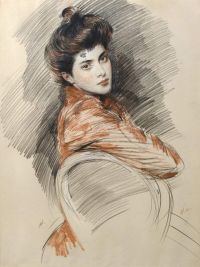 Helleu Paul Portrait Of Elisabeth Van Biema canvas print