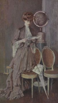Helleu Paul Porträt von Madame Helleu beim Lesen auf Leinwand
