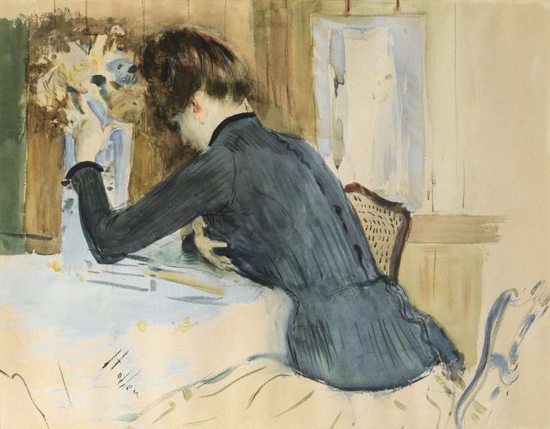 Helleu Paul Profile Portrait Of A Young Lady canvas print