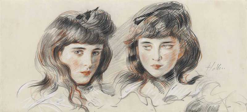 Helleu Paul Studies Of Ellen The Artist S Daughter canvas print
