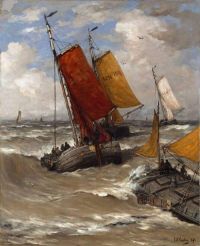 Hendrik Willem Mesdag Composición con barcos