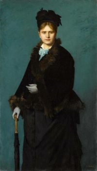 Henner Jean Jacques Porträt De Mme Dit La Femme Au Parapluie 1874