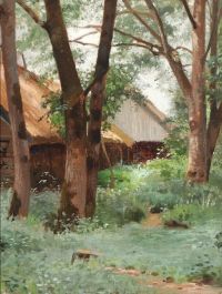 Henningsen Frants in einem Waldhaus