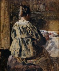 Henri De Braekeleer Die Mahlzeit oder Frau von hinten gesehen 1885