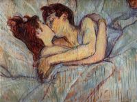 هنري دي تولوز لوتريك في سرير The Kiss 1892