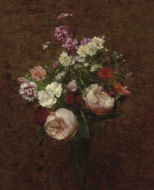 Tableaux sur toile, reproduction de Henri Fantin-latour Vase De Fleurs 1876