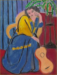 Henri Matisse Girl In Yellow And Blue With Guitar - 1939 canvas print