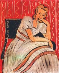 Henri Matisse Gray Dress With Violet Stripes 1942 canvas print
