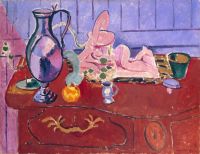 Henri Matisse Pink Statuette And Jug On A Red Chest Of Drawers France 1910 canvas print
