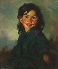 집시 소녀를 웃고 있는 앙리 로버트 1913