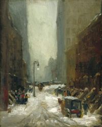 Henri Robert Snow In New York 1902 canvas print