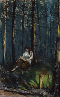 Henri Robert Der Vorleser im Wald 1918