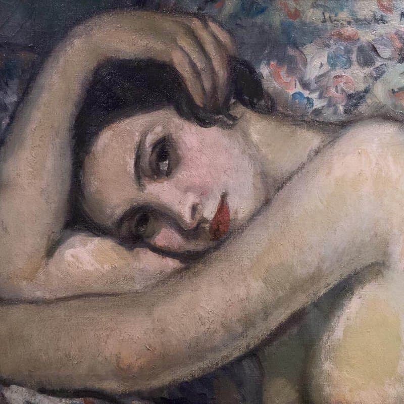 Tableaux sur toile, reproduction de Henriette Morel Joven Mujer Morena Desnuda Y Pensativa - 1930