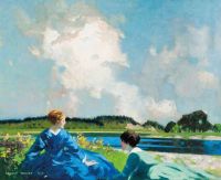 Henry George F Beside The Lake 1918 canvas print