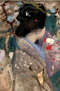 Henry George F Japanese Lady With A Fan 1894 canvas print