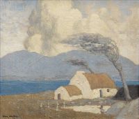 Henry Paul Achill Cottage Lough Corrib 1928 canvas print