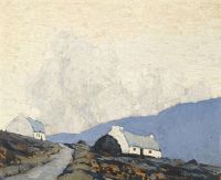 Henry Paul Two Cottages Ca. 1932 35 canvas print