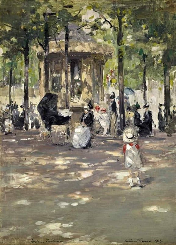 Herbert James Gunn Le Petit Caf Tuileries Paris 1913 canvas print
