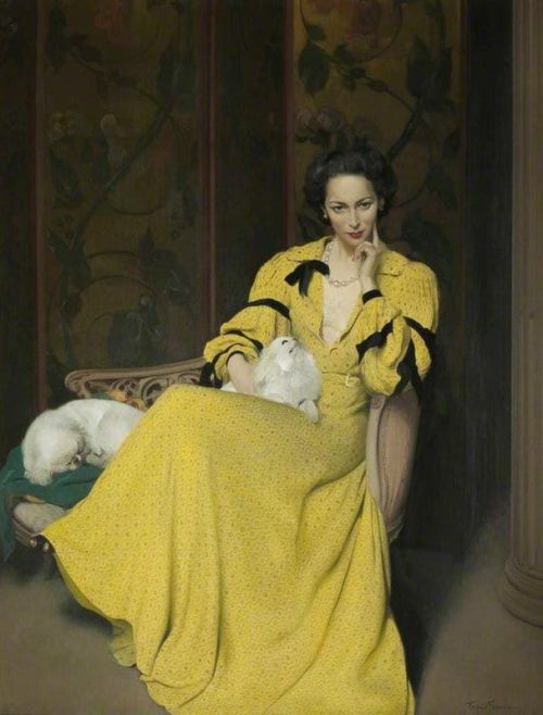 Herbert James Gunn Pauline In The Yellow Dress - 1944 canvas print
