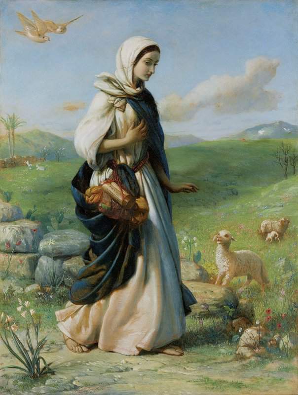 Herbert John Rogers Study For And Mary Rising Up In Those Days Went Into The Mountainous Country With Haste Ca. 1860 canvas print
