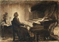 Herkomer Hubert Von Franz Liszt في بيانو كبير