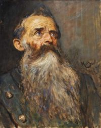 هيركومر هوبيرت فون دراسة عن رأس رجل بافاري 1905