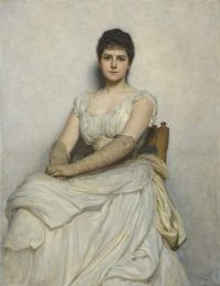 Herkomer Hubert Von The Lady In White canvas print