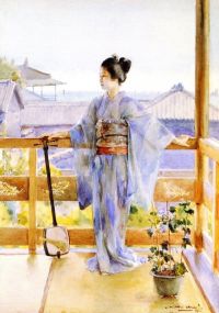 Herter Albert Aka Geisha Stehend Auf Einem Balkon