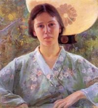 Herter Albert Bildnis einer Dame im Kimono 1894