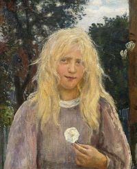 Heyerdahl Hans The Girl With Linen Hair Ca. 1890