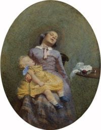 Hicks George Elgar Fast Asleep 1856 canvas print