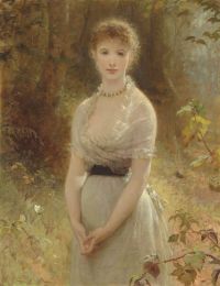 Hicks George Elgar Porträt von Ellen Harriet Maria Hartford spätere Gräfin von Essex 1880 Leinwanddruck