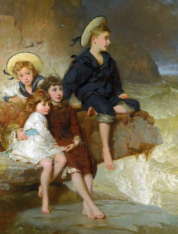 Hicks George Elgar The Children Of Sir Hussey Vivian Bt M.p. 1883 canvas print