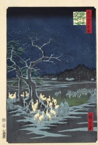 Hiroshige Utagawa Silvester-Fuchsfeuer im Nettle Tree Oji