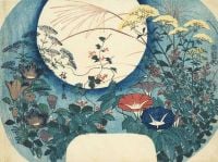 Hiroshige Utagawa Of Full Moon Morning Glories And Autumn Flowers canvas print