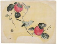Hiroshige Utagawa Of Persimmons And A Bird canvas print