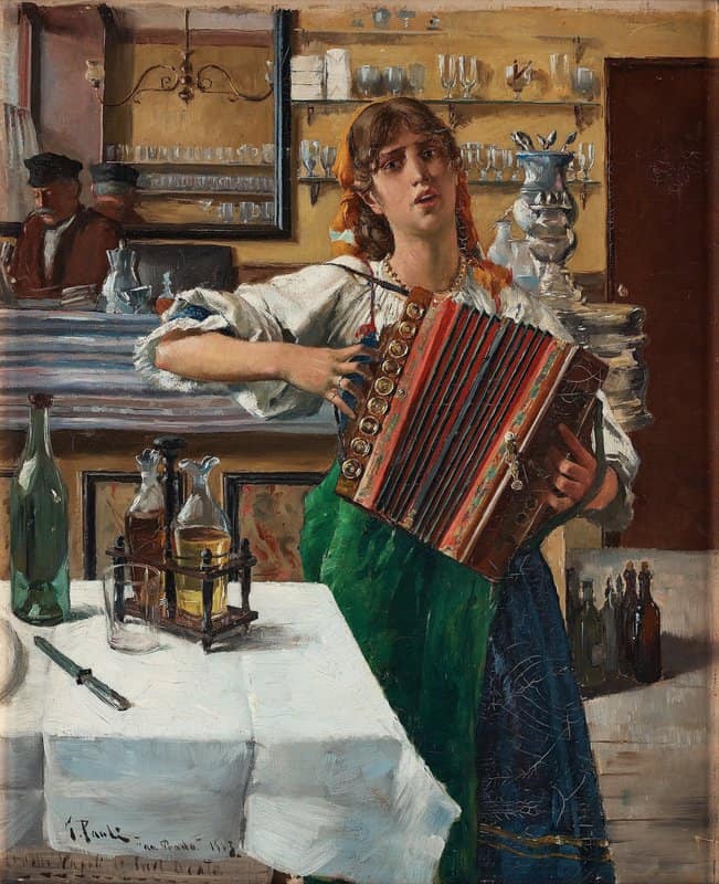 Hirsch Pauli Hanna Italian Girl With Accordion canvas print
