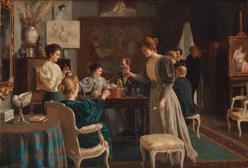 Hirsch Pauli Hanna Merry Companions Interior From The Home Of Georg And Hanna Pauli canvas print