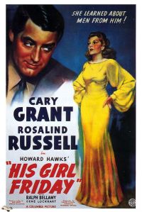 Poster del film His Girl Friday 1940v2 stampa su tela