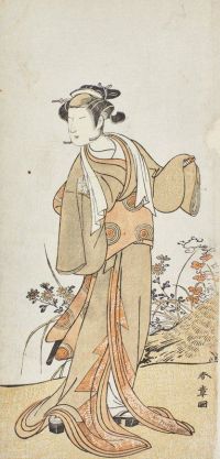 Hokusai Katsushika Der Onnagata-Schauspieler Nakamura Tomijuro I in der Rolle von Yakko No Koman 1774