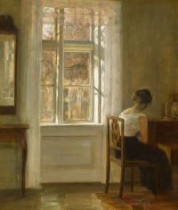 Holsoe Carl Girl Seated By A Window Leinwanddruck