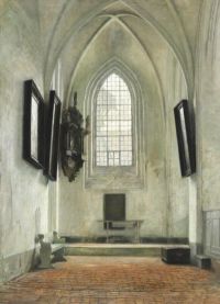 Holsoe Carl Interior von St. Maria S Kirche in Helsingør Leinwanddruck
